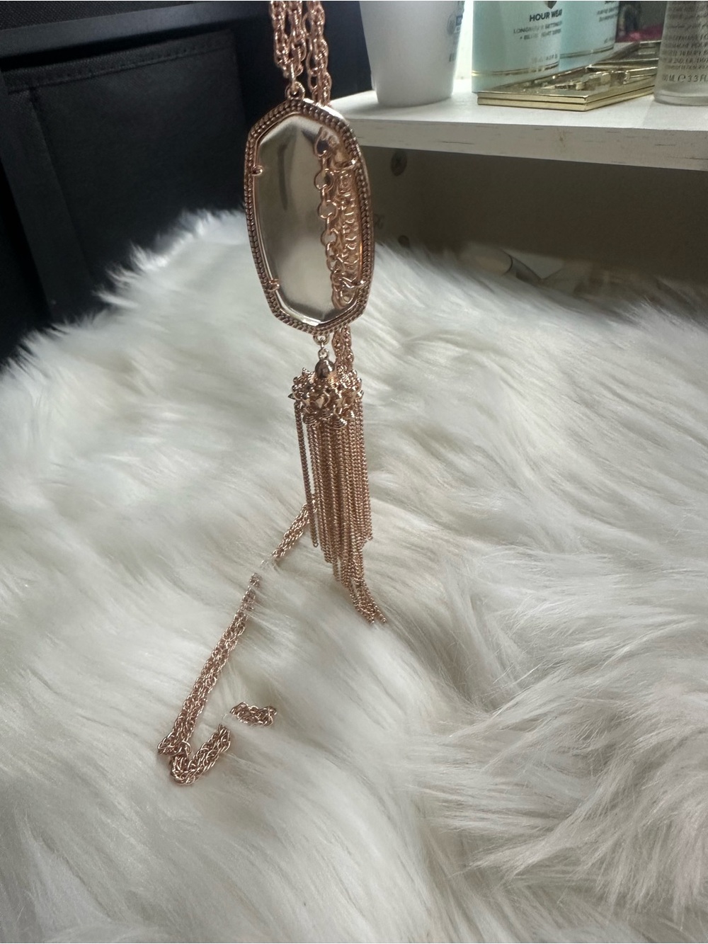 Kendra Scott rose gold Rayne necklace